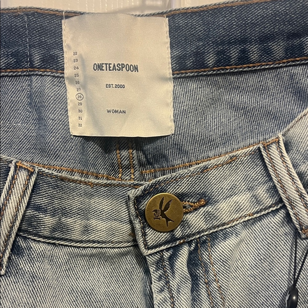 One Teaspoon Light Blue Denim Shorts - Picture 2 of 9
